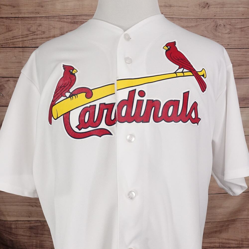 ST LOUIS CARDINALS‎ MAJESTIC SEWN ON STITCHES WHITE #29 MATT CARPENTER MENS XL